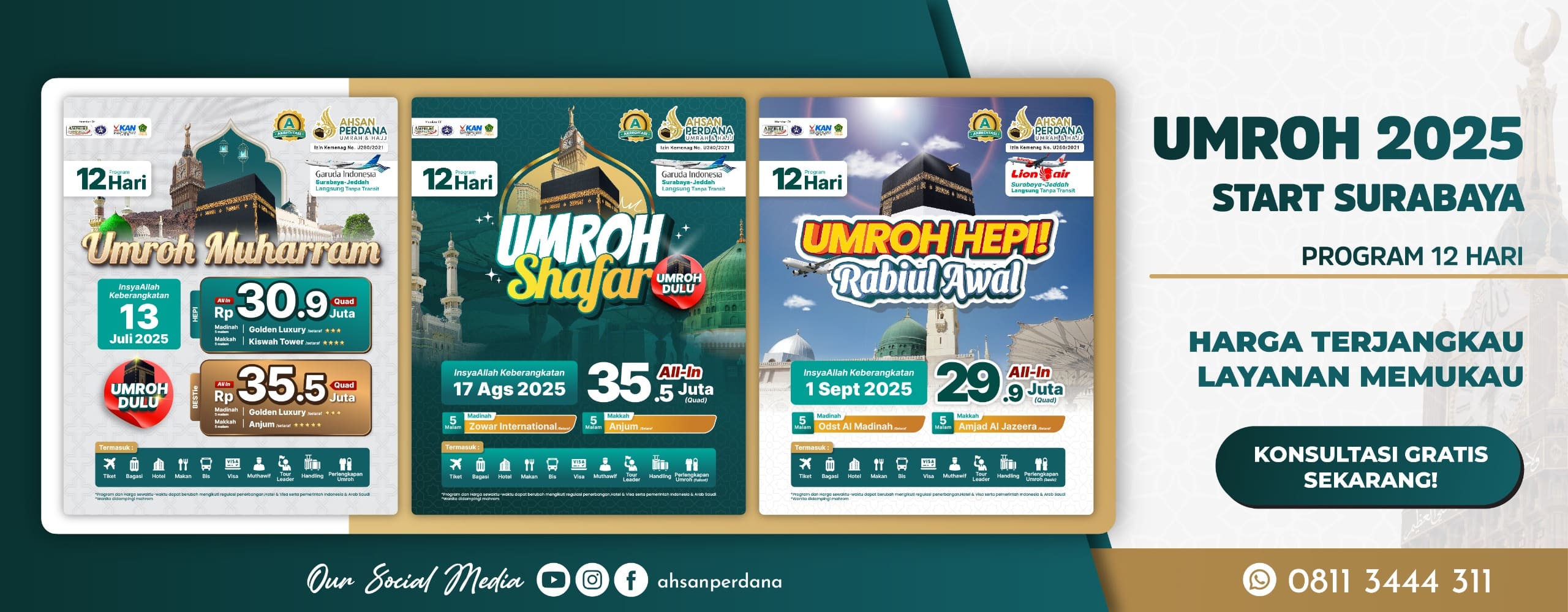 Ahsan Perdana Paket Umroh Juli, Agustus, September 2025