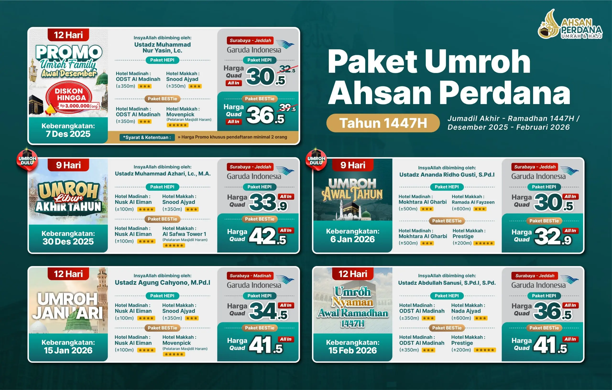 Biaya Umroh 2025 / 2026 Surabaya Ahsan Perdana