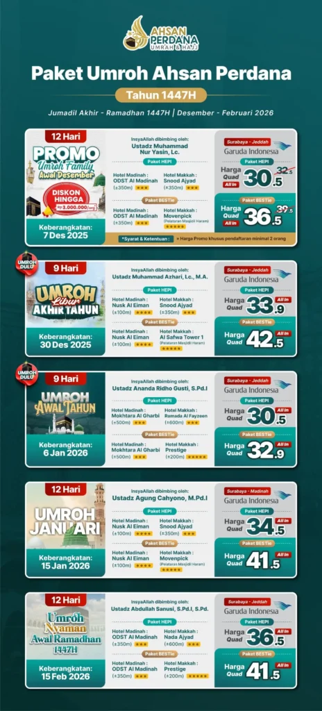 Biaya Umroh 2025 / 2026 Surabaya